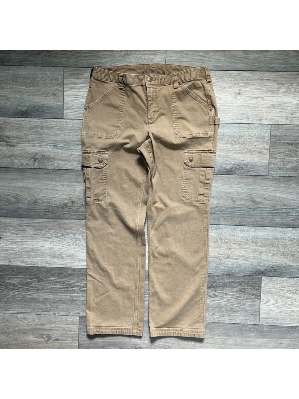 Duluth Women's 12x31 Curvesetter Waistband Cargo Pants Utility Workwear Tan